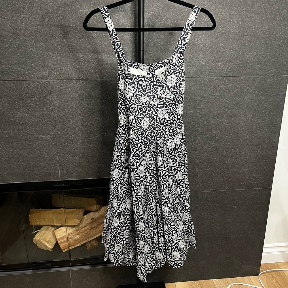 Tory Burch Button Front Geometric Floral Sundress Size 8 - Picture 8 of 11